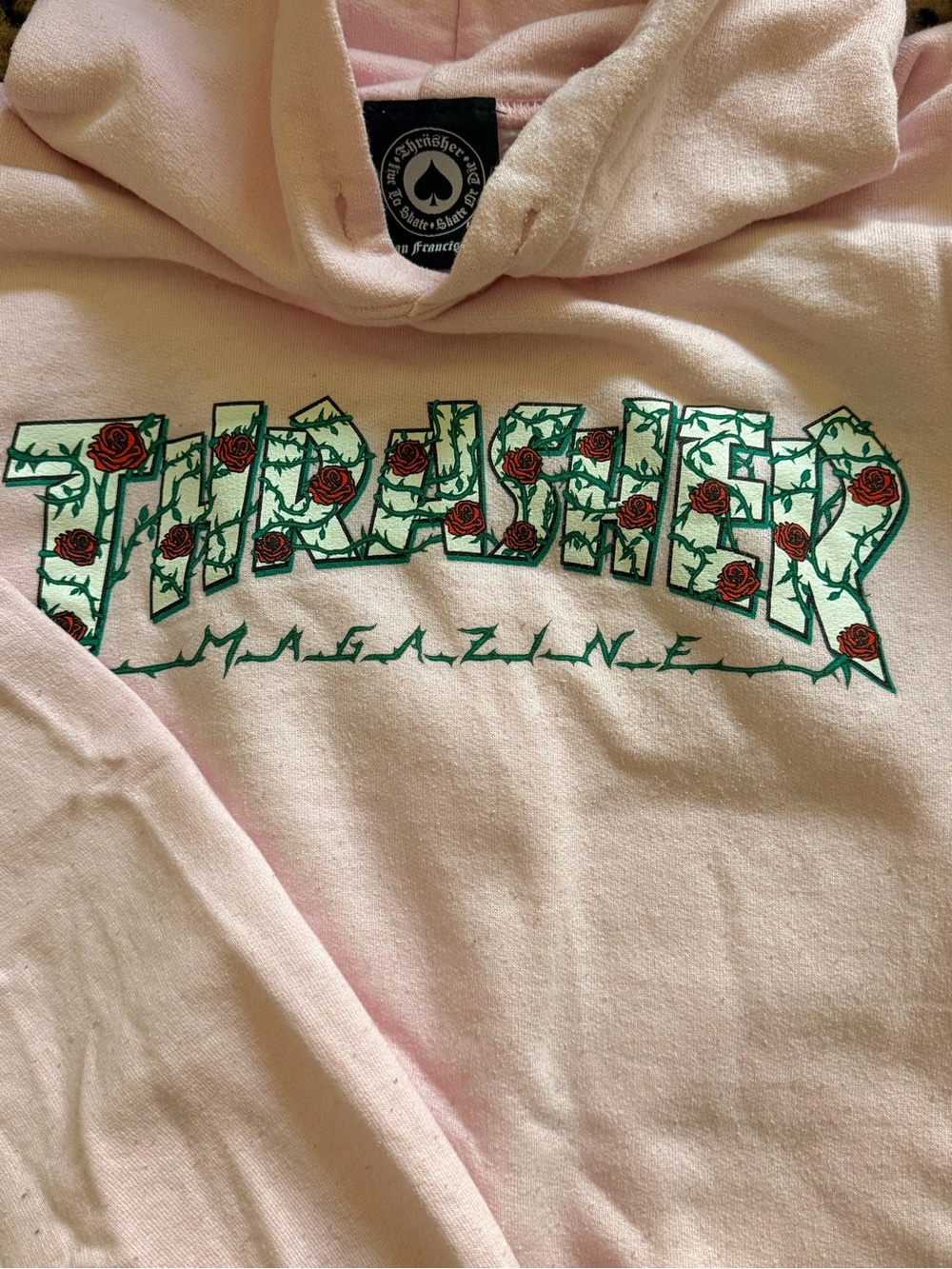 Thrasher Women's Pink Rose Logo Turtleneck Sweater